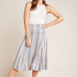 ANTHROPOLOGIE Maeve Freya Midi Stripe Skirt